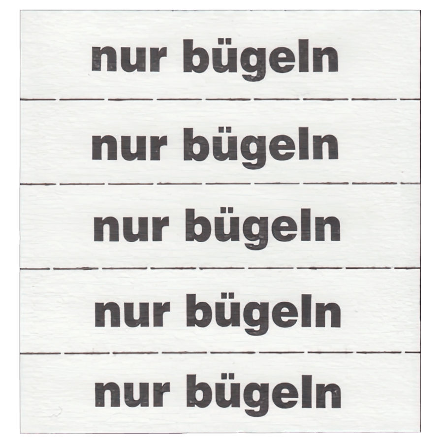 Markierungszettel `nur bügeln`  weiss geblockt a.100 Blatt=500 Abrisse